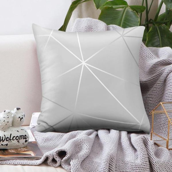 

cushion/decorative pillow 37silver gray print striped case cushion cover peach skin pillowcase home throw pillows bedroom decorative 45*45cm