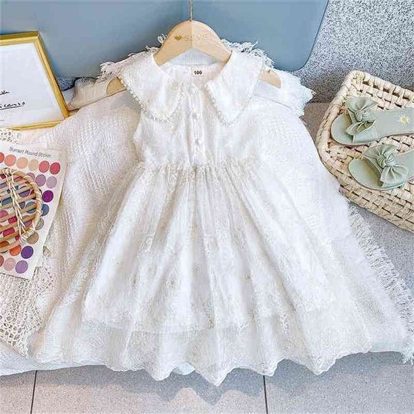 

summer arrival girls fashion lace floral dress kids cotton es 210528, Red;yellow
