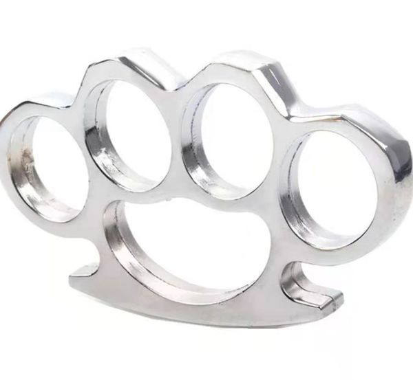 

10pcs silver and black thin steel brass knuckle dusters,self defense personal security women's and men's self-defense pendant fitn