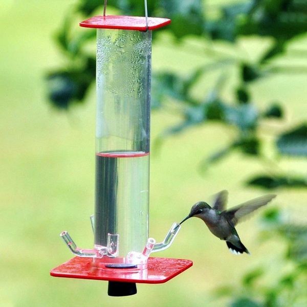 

other bird supplies 1pc water feeder bottle hanging hummingbird garden outdoor plastic flower iron hook pet