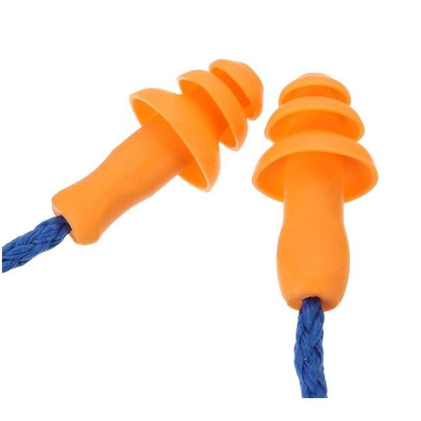 

10pairs/lot authentic soft sile corded ear plugs reusable hearing protection noise reduction earplugs 10pairs/lot a jllihx