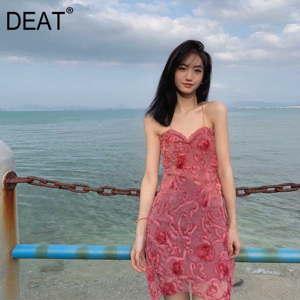 

[deat] summer fashion v-neck high waist sleeveless sling solid color loose temperament elegant dress women 13q163 210527, Black;gray