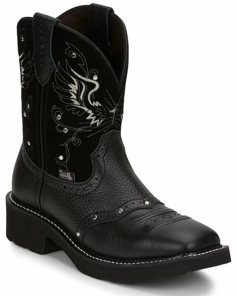 

boots women`s mandra black western square toe