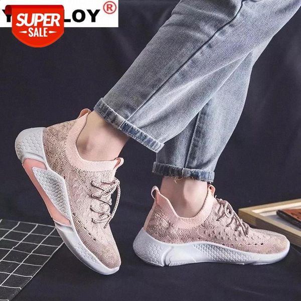 

women casual shoes white summer autumn breathable mesh flat sneakers lightweight lace up platform women sport vulcanize shoes #cv9t