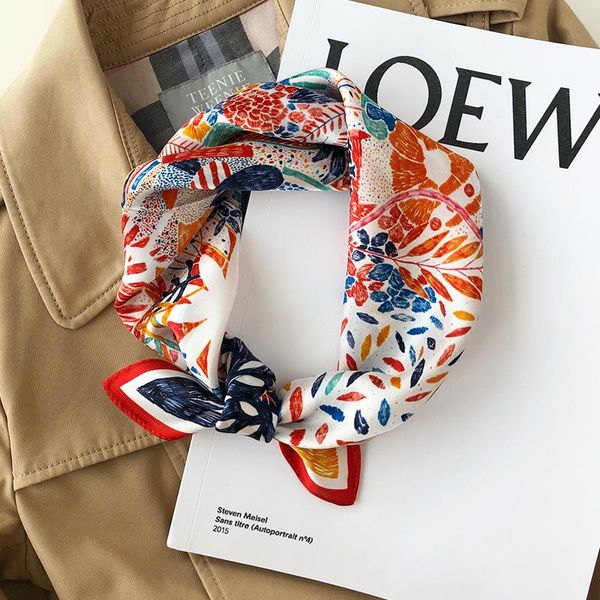 

scarves 100% real silk scarf women,crayon graffiti ,plain crepe satin ,print women ,hijab ,tide, Blue;gray