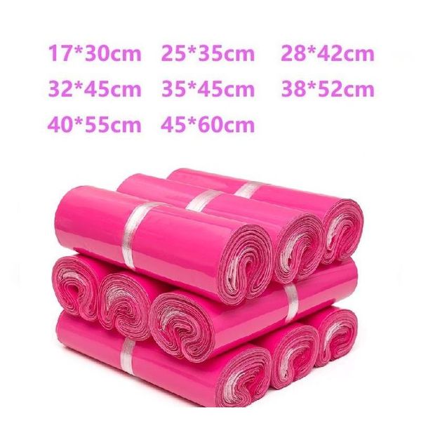 

100pcs/lot pink new plastic poly self-seal self adhesive express shipping bag white courier mailing envelope courier jlldug ladyshome