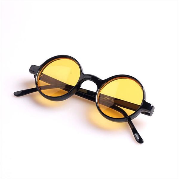 

steampunk round sunglasses women men green red orange blue yellow small circle sun glasses oculos de sol feminino, White;black