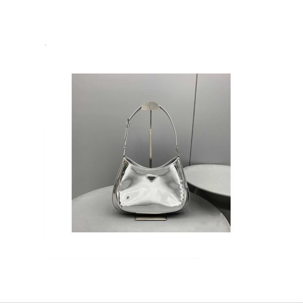 

2021 popular women's laser bag silver medieval underarm bag mirror design one shoulder carrying size girl hand handbag zly