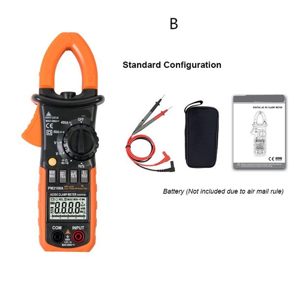 Medidor de braçadeira atual pazmeter pm2108 MS2108A Alicate Mastech Ampereter Testador de capacitância AC DC Amperimétrico multímetro