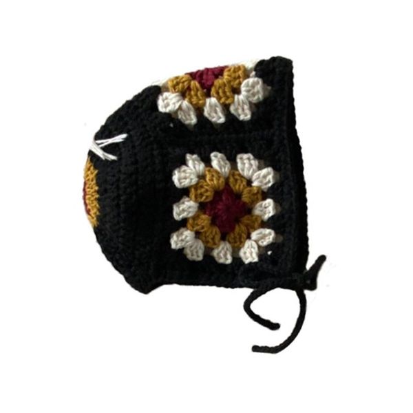 

baby soft knitted hat newborn embroidered cap infant boy girl autumn winter crochet sun flower beanie p props dxad, Yellow