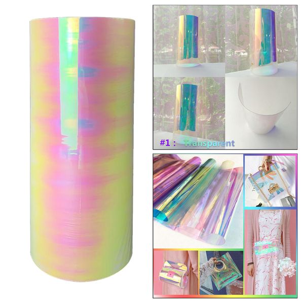 

clear glossy rainbow film holographic vinyl paper for package bag sewing bow craft applique plotters bag diy