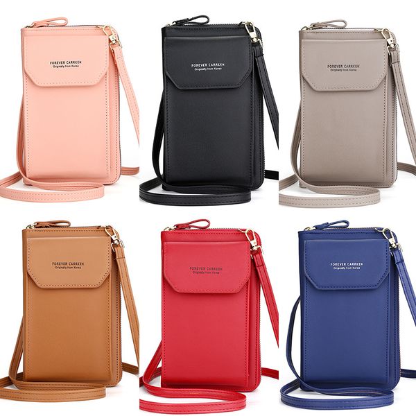

for pu crossbody women wallet bag cell phone purse carrken serei, Brown;gray