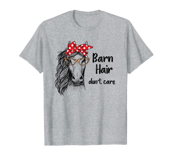 

cute farm girl shirt barn hair don't care horse glasses 2xl t-shirt, White;black