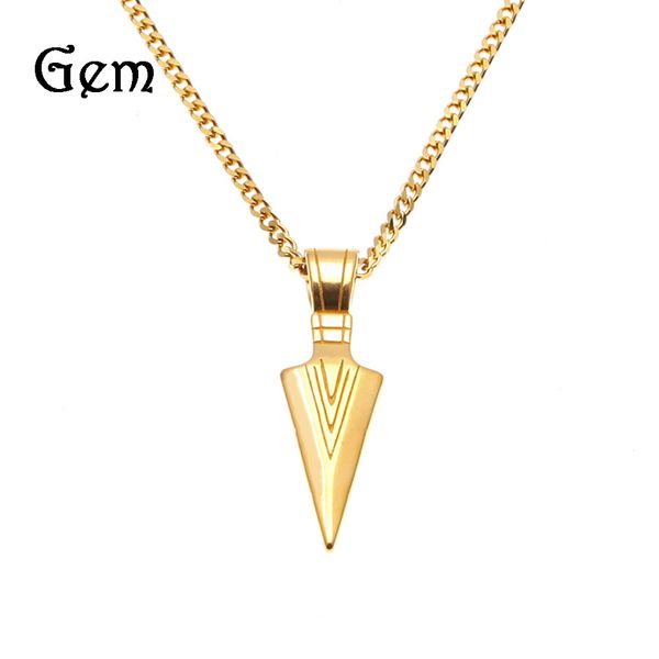 

popular jewelry stainless steel triangle dagger arrow pendant, Silver