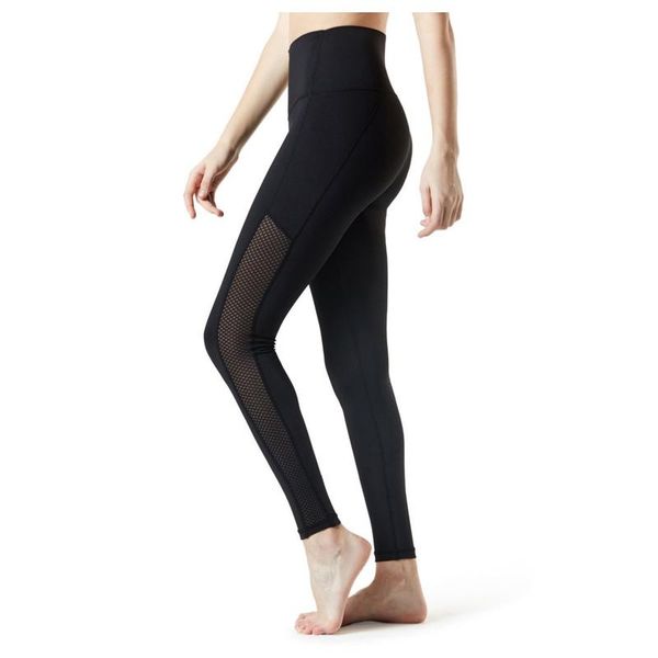 

women's leggings mesh breathable seamless women fitness high waist push up polyester workout jeggings casual leggigns female, Black