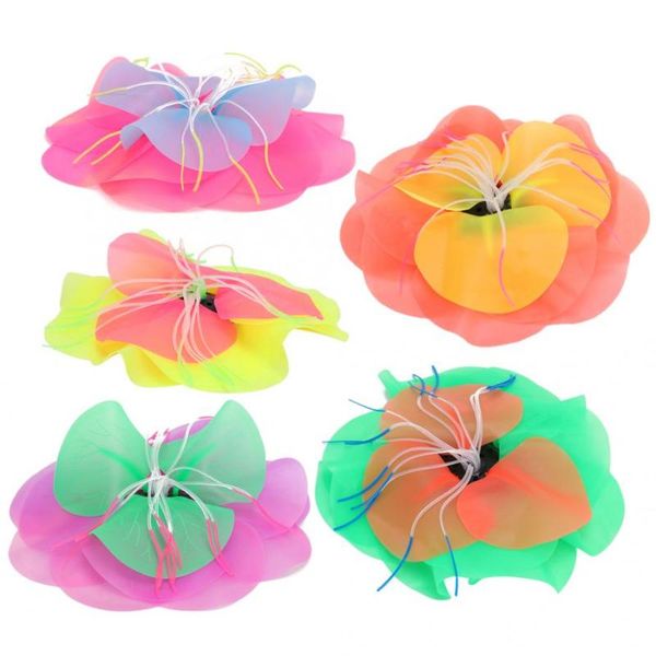

decorations fish tank landscaping multicolor lotus water lily flower aquarium artificial aquatic plants decoration