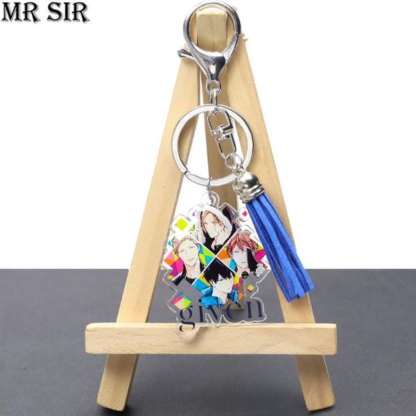 

keychains given anime keychain uenoyama ritsuka kaji akihiko satou mafuyu cosplay keyring acrylic tassel key chains bag decor trinket gift, Silver