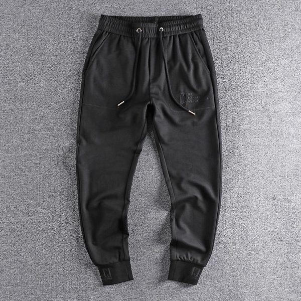 

men's pants 2021 autumn wear embroidered fashion casual slim tapered leggings long handsome trouser 297, Black