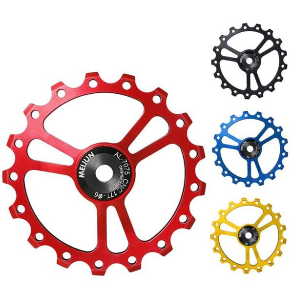 

bike derailleurs 2pcs 17t mountain aluminum alloy rear cnc ceramic bearing bicycle derailleur pulley guide wheel cycling