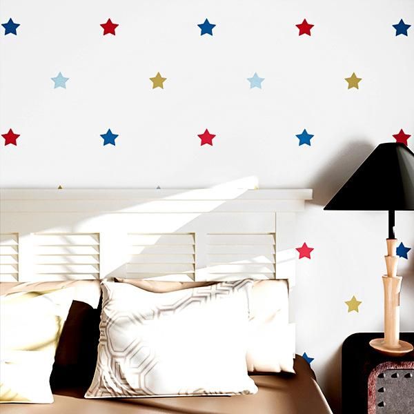

wallpapers boys girls living room bedroom non-woven waterproof wallpape3d white background colorful stars wallpaper children's roomr