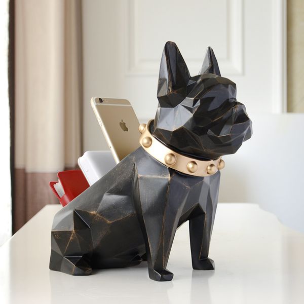 

storage box for home decor organizer box office mobile phone tools control resin dog statue figurine for tabledeskholder