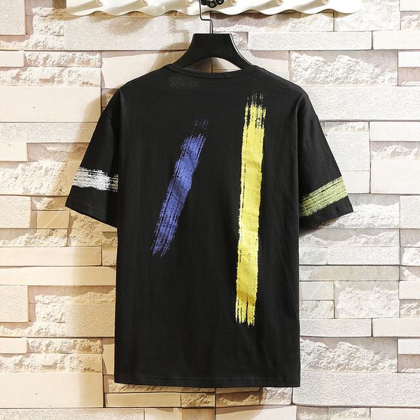 

men's cotton funny t-shirt mens summer fashion tshirts 5xl stpiped t shirt tee for man oversized & streetwear 3msu, White;black