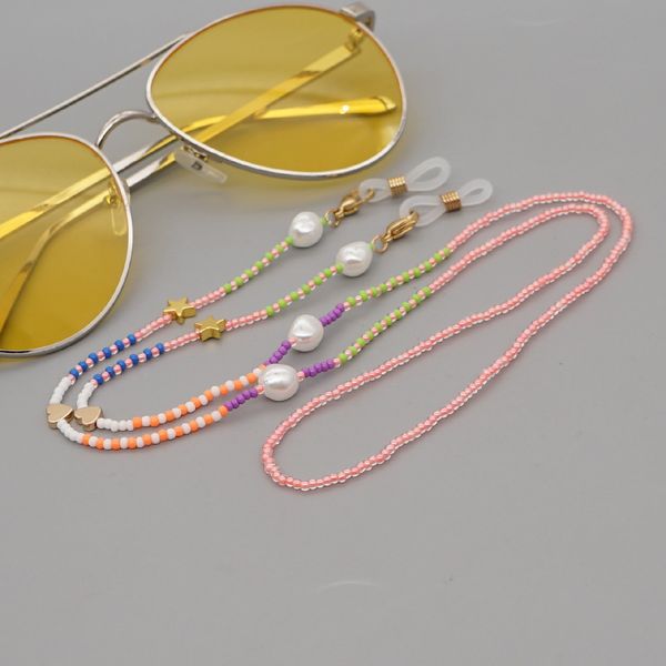 

2021 chic bohemian summer handmade beads chain glasses chain holder necklace