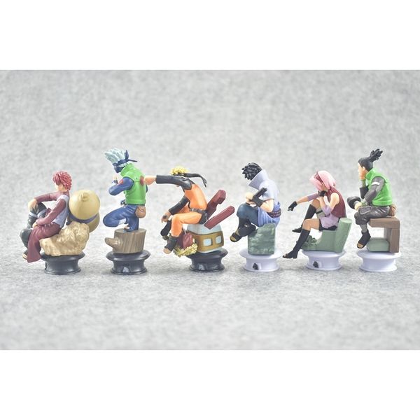 

45animation toy naruto hand made chess version doll model ornaments 6 scenes decoration