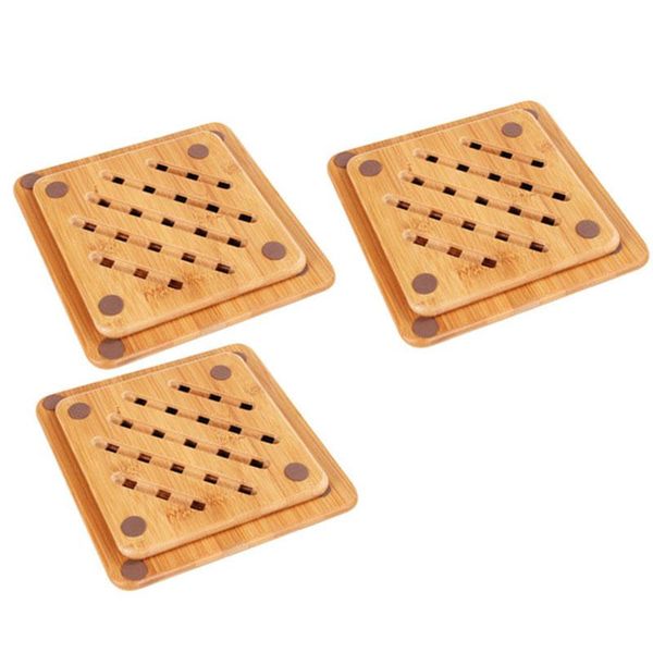 

table runner bamboo trivet mat pot holder pads non slip dish decorative plate