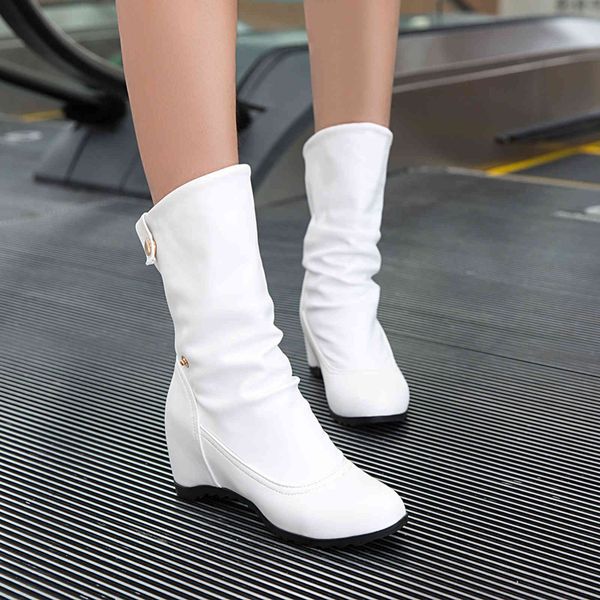 

dress shoes ladies boots wedge boots plus size 33-43 women spring autumn flat long pu soft leather motorcycle boot white black 28kb