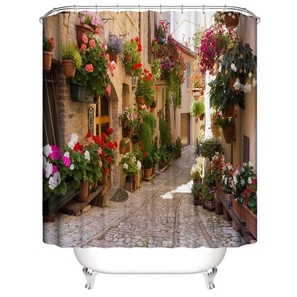 

shower curtains 3d pattern polyester fabric water proof bathroom