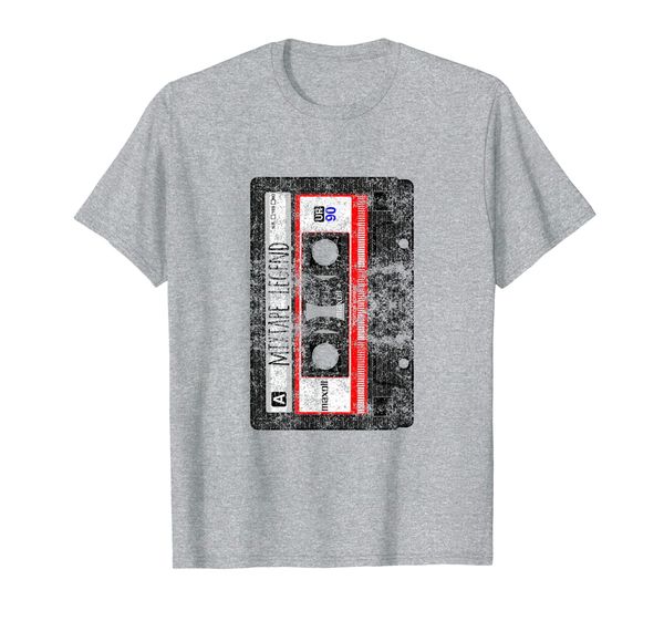 

mixtape legend gifts for djs old school distressed cassette t-shirt, White;black
