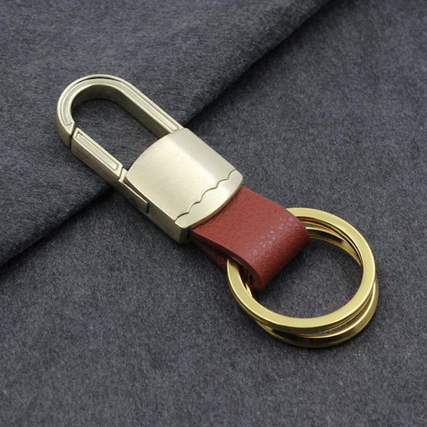 

keychains fashion design key chain double plated gold color loops pants buckle ring waist belt clip holder metal car keychain, Silver