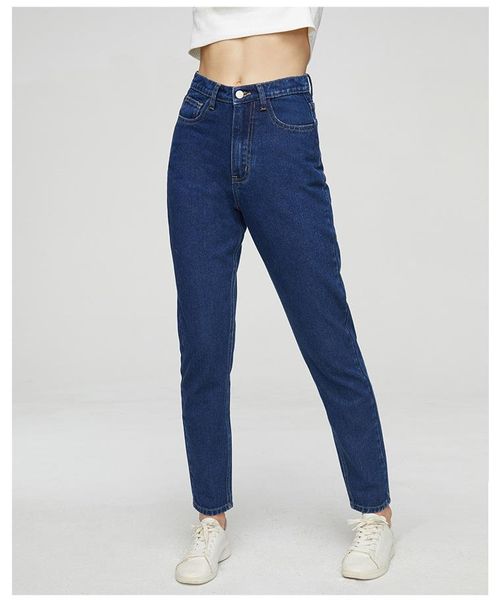 

women's jeans women for fashion 2021 loose high waist casual boyfriend cotton jean female denim harem pants wj252, Blue