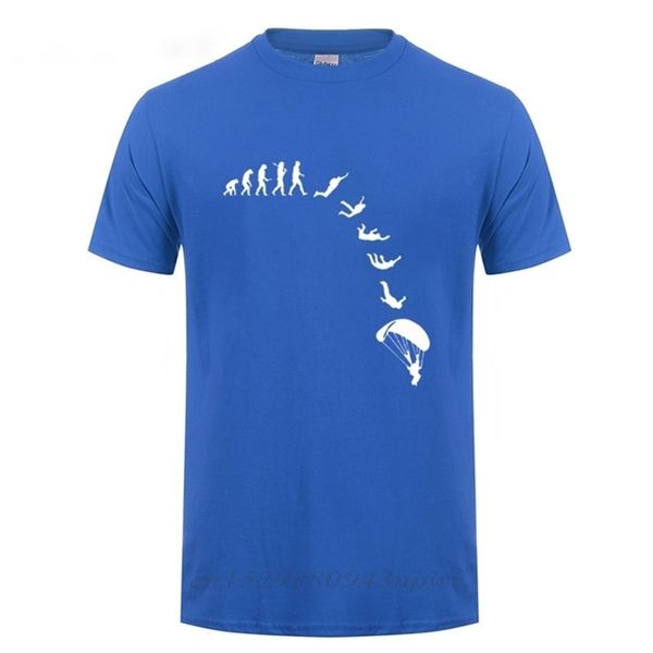 

go skydiving evolution t shirt funny birthday gift for men male summer short sleeve o neck casual streetwear cotton t-shirt tee 210714, White;black