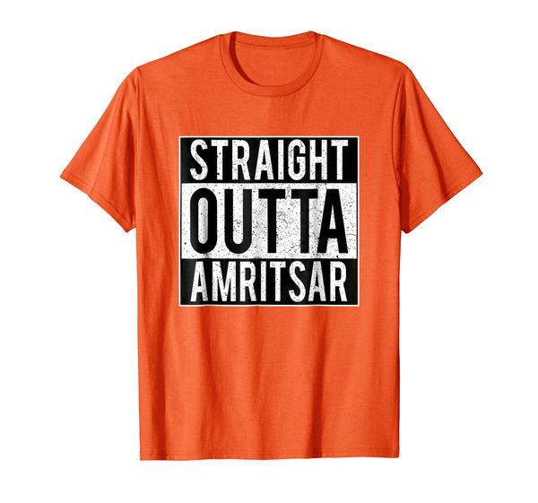 

punjabi straight outta amritsar pind t-shirt, White;black
