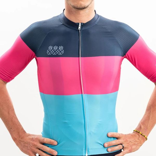 

racing sets summer men's cycling clothes breathable tight short sleeves tres pinas quick-drying triathlon sweatshirt, Black;blue
