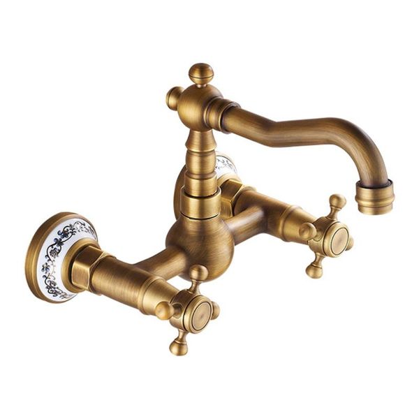 

bathroom sink faucets 1pc copper tap basin antique dual handle home cold