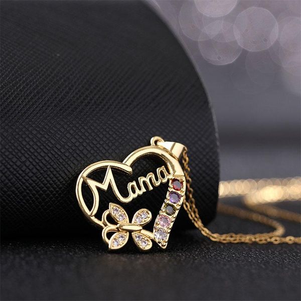 

pendant necklaces 2021 thanks giving mother's love heart necklace color geometric zircon women's birthday jewelry gifts, Silver