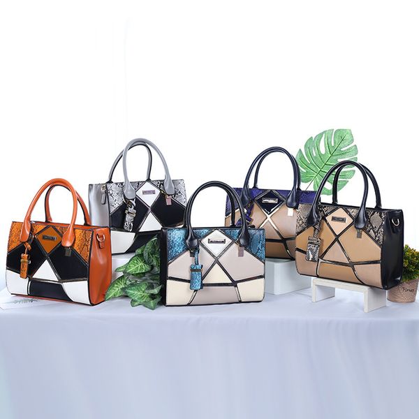 

evening bag 2021 handbag women's lingge large capacity fashion trend splicing tote