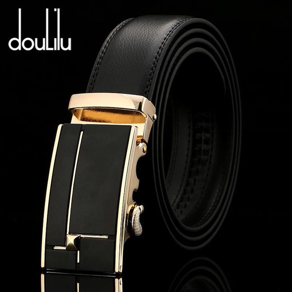 

belts 2021 summer men's belt cow fashion automatic buckle black genuine leather for men 3.5cm, Black;brown