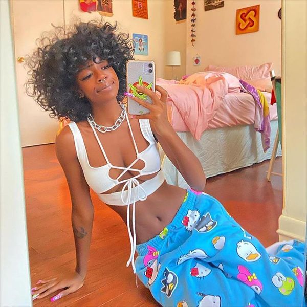 

sleeveless hollow out bandage womens tank crop summer fashion streetwear outfits y2k camis, White