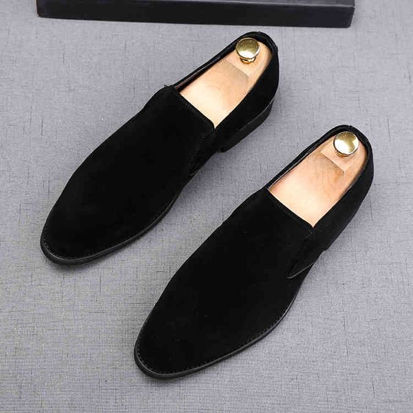 

dress shoes trend designer men fashion pointed suede flats prom loafer male homecoming wedding shoes sapato social masculino nsgy, Black