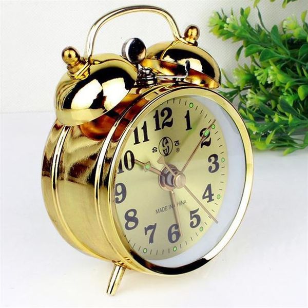 

2021 new double back bells ringing from vintage mechanical manual alarm clocks besdide move metal decoration of your home table watches y7gx