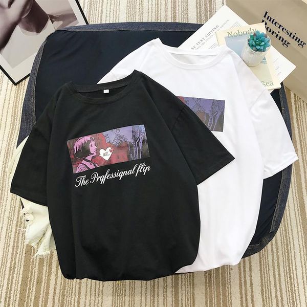 

women's t-shirt kawaii print t shirt women 90s harajuku fashion graphic cute cartoon tshirt korean style tees female l0415, White