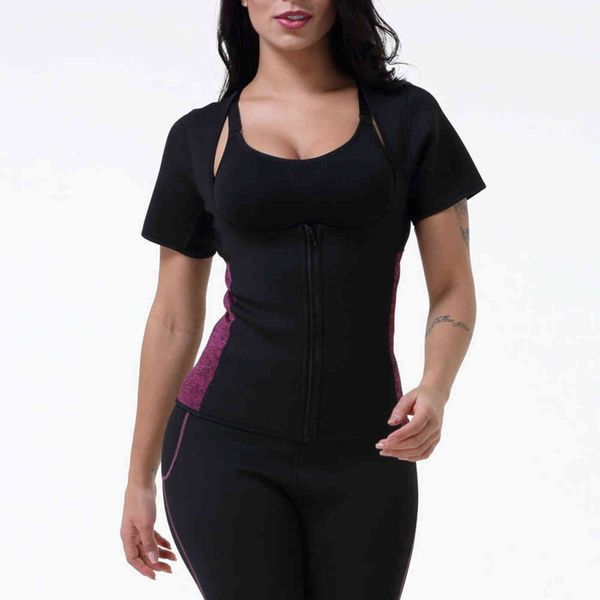 

waist tummy shaper snowflake color multi panel bodysuit sports explosive sweat wicking regular zipper vt neoprene short sleev