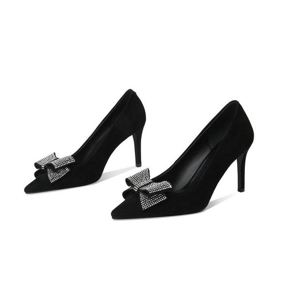 

dress shoes pumps women high heeled euro style fashion elegant pointed toe shallow wedding party decoration woman, Black