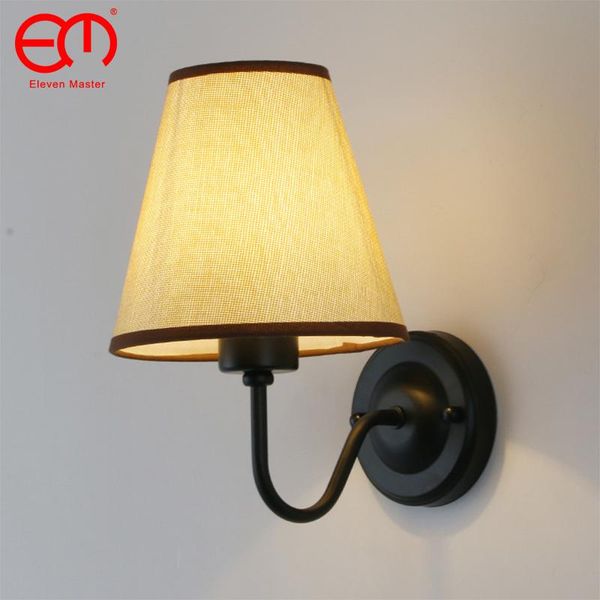 

wall lamps e27 led sconces lighting interior lamp contemporary mounted with fabric lampshade for indoor bedroom el light