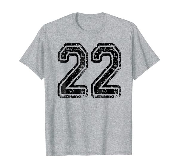 

Number 22 T-Shirt - Grungy Sports Team Tees - both sides, Mainly pictures