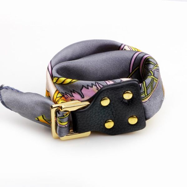 

charm bracelets 2022 silk scarf buckle women's bracelet jewelry tied bag neck arm women lars22, Golden;silver